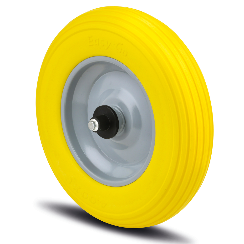 MAXTECH LEKVRIJE KRUIWAGENWIEL - BAND MET AS DNP400X90-Ø10 NL129 GEEL REF:00301238KK TENTE