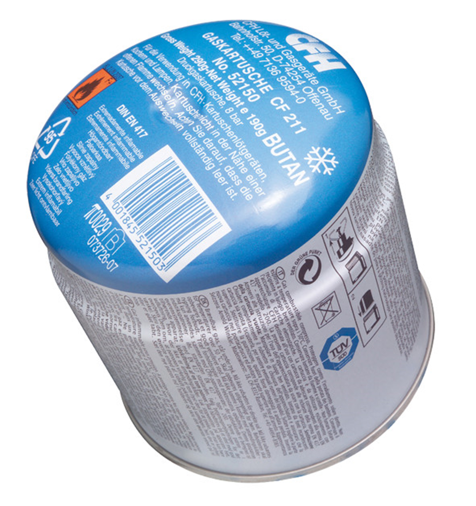 GASPATROON - BUTAAN 190G NORM DIN EN417:2012-05 RE
