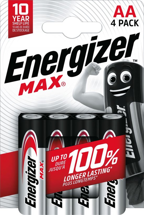 4 BATTERIJEN MAX AA LR6 1.5V BL4 ENERGIZER