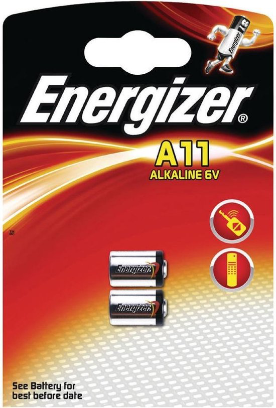 BATTERIJ ALKALINE 6V A11 2ST REF:2/A11 ENERGIZER