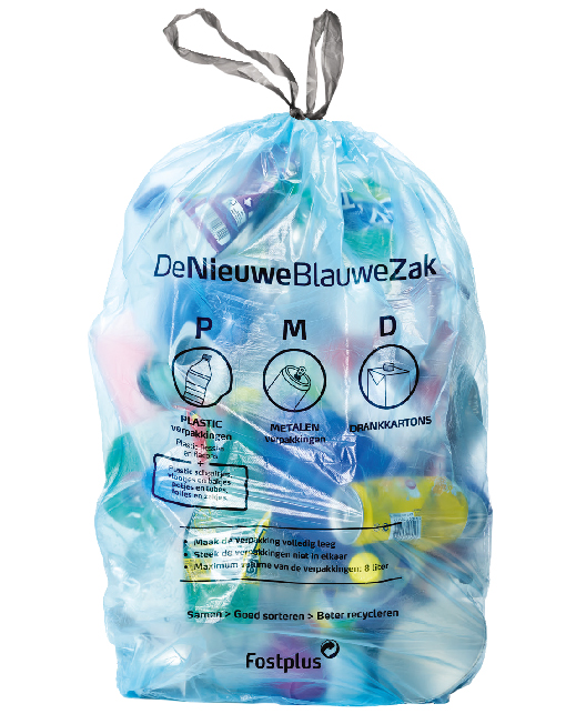 PMD-ZAK BLAUW IVM - PER ROL MET 20 ZAKKEN VAN 60L