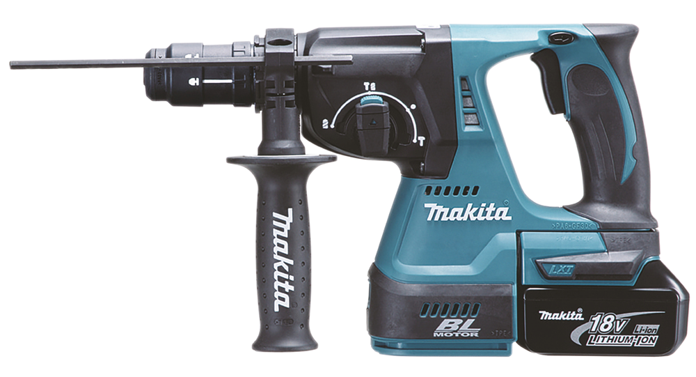 ACCU SDS+ COMBIHAMER 24MM LXT 18V + 2X BL1850B + 1X DC18RC + MAKPAC REF:DHR243RTJ MAKITA
