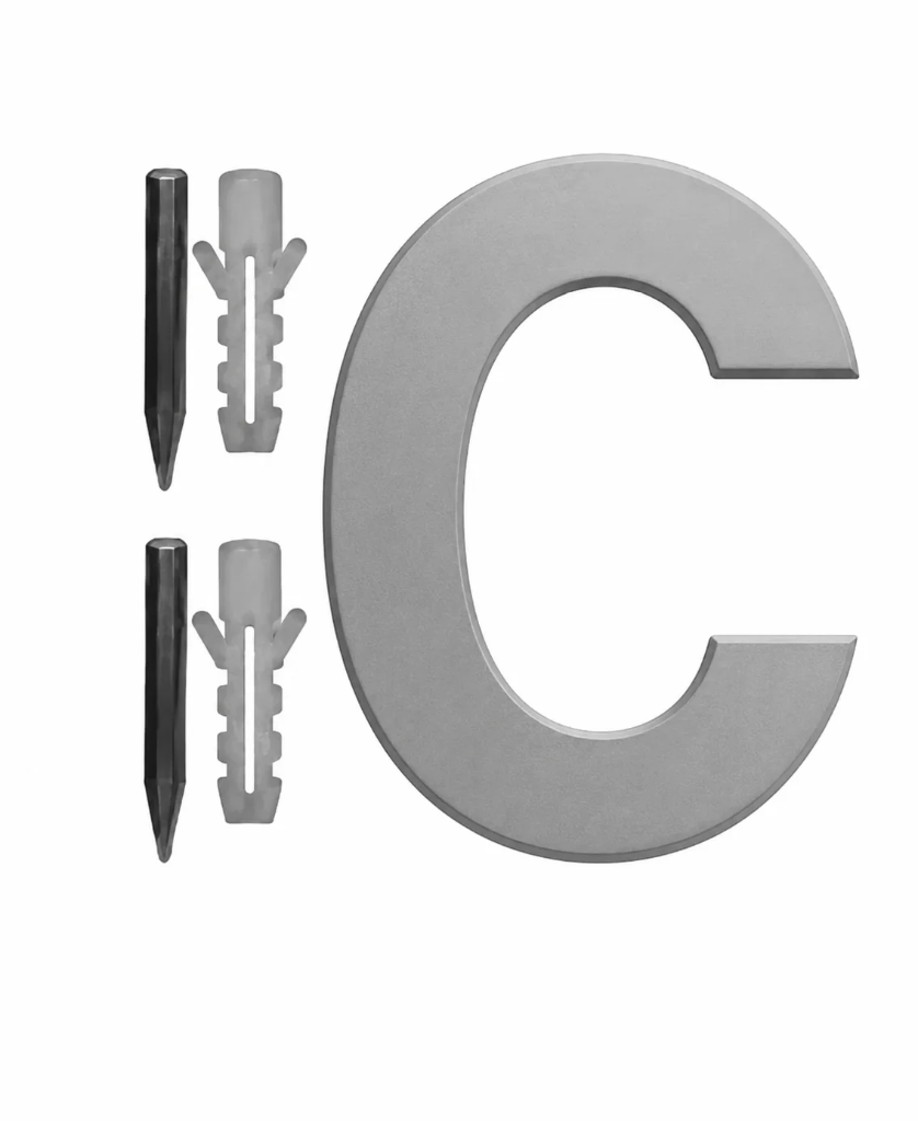 HUISLETTER C RVS ONZICHTBARE BEVESTIGING C S-8762-31-C