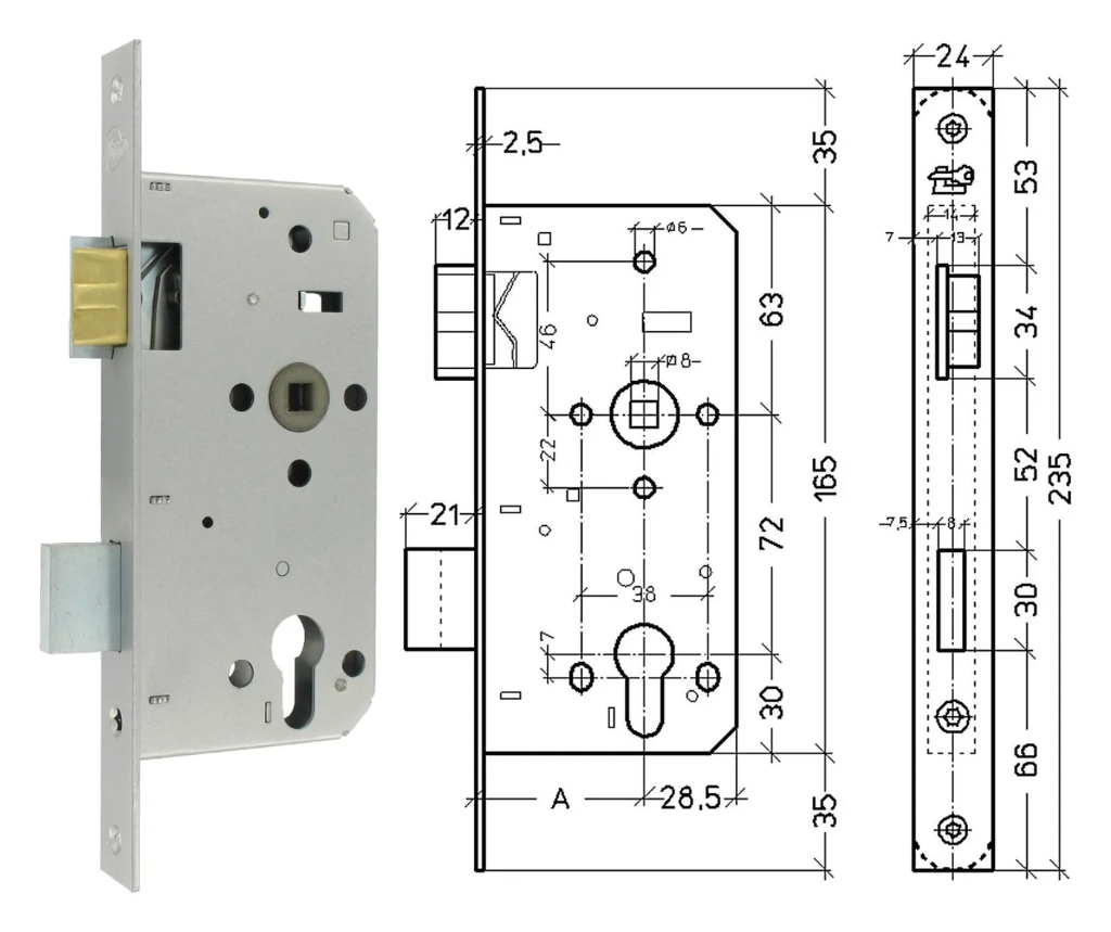 INSTEEK-CILINDERSLOT. KEERBAAR 72X50MM S-2606-50-C
