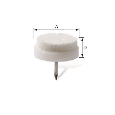 MEUBELGLIJDERS VILT STIFT WIT 4STUKS-35MM 1-5803-