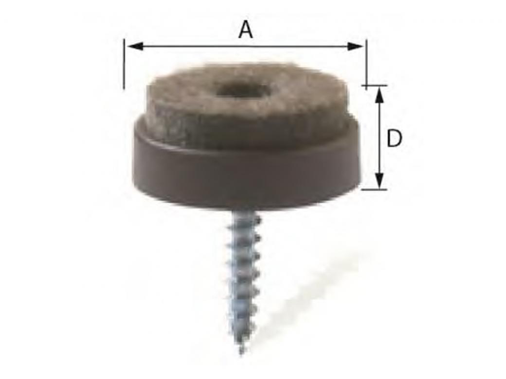 MEUBELGLIJDER VILT MET SCHROEF BRUIN 8ST/PC-24MM REF:1-5806-6-24-8 PARDAEN