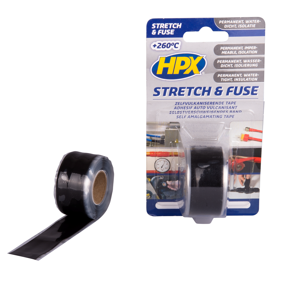 SZ2503 Stretch & Fuse zelfvulkaniserende tape - zwart 25mm x 3m