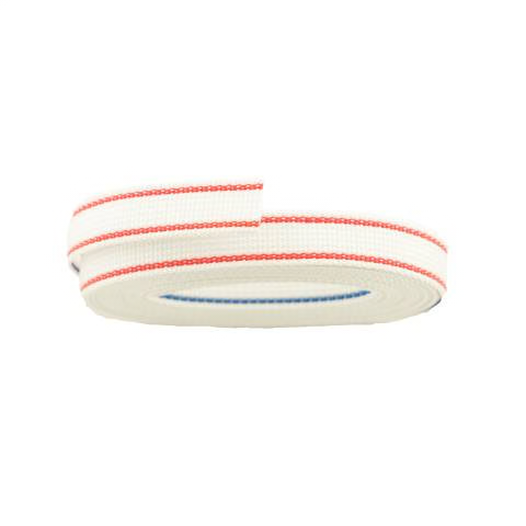 ROLLUIKLINT 22MM 10M BLAUWE/RODE STREEP REF:REV 22-10 LEDENT