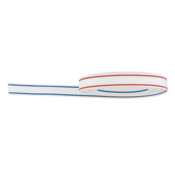 ROLLUIKLINT 22MM 5M BLAUWE/RODE STREEP REF:REV 22-5 LEDENT