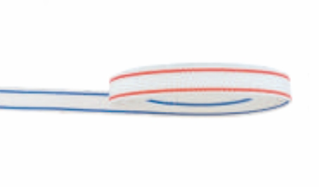 ROLLUIKLINT 22MM 100M BLAUWE/RODE STREEP REF:REVILLON-100 LEDENT