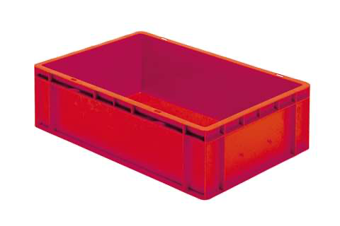 EURONORM STAPELBAK 33L 600X400X175MM - STANDAARD GESLOTEN ROOD REF:RTC-6170-070