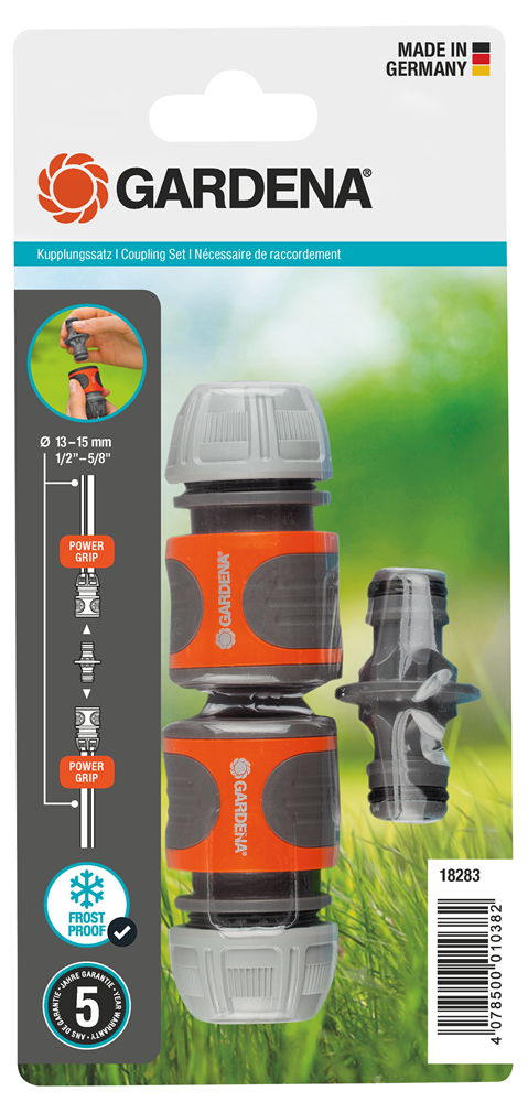 KOPPELINGSSET VOOR VERLENGEN 13 & 15MM SLANG REF:18283-20.000.00 GARDENA