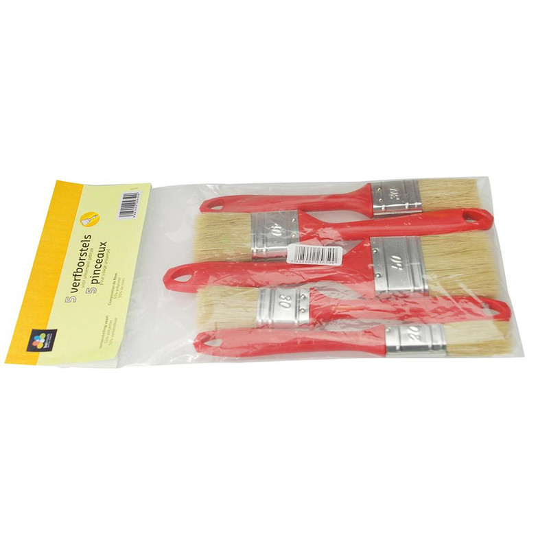5 KWASTEN PLASTIEK BLOND HAAR REF:650
