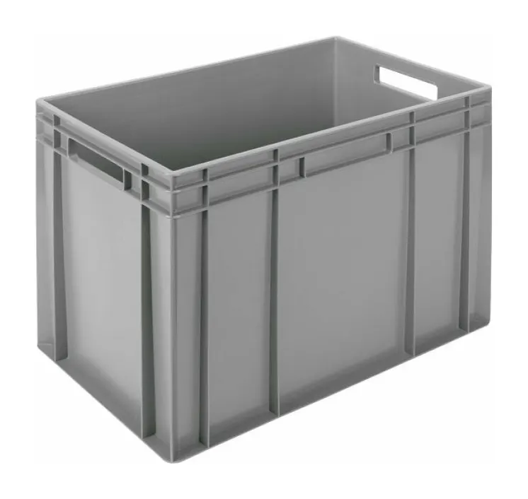 EURONORM STAPELBAK 83L 600X400X420MM STANDAARD GESLOTEN GRIJS REF:COC-6422-050 PLASTIBAC