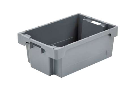 ROTA DRAAI-STAPELKRAT 32L 600X400X200 GESLOTEN GRIJS REF:NRC-6202-050