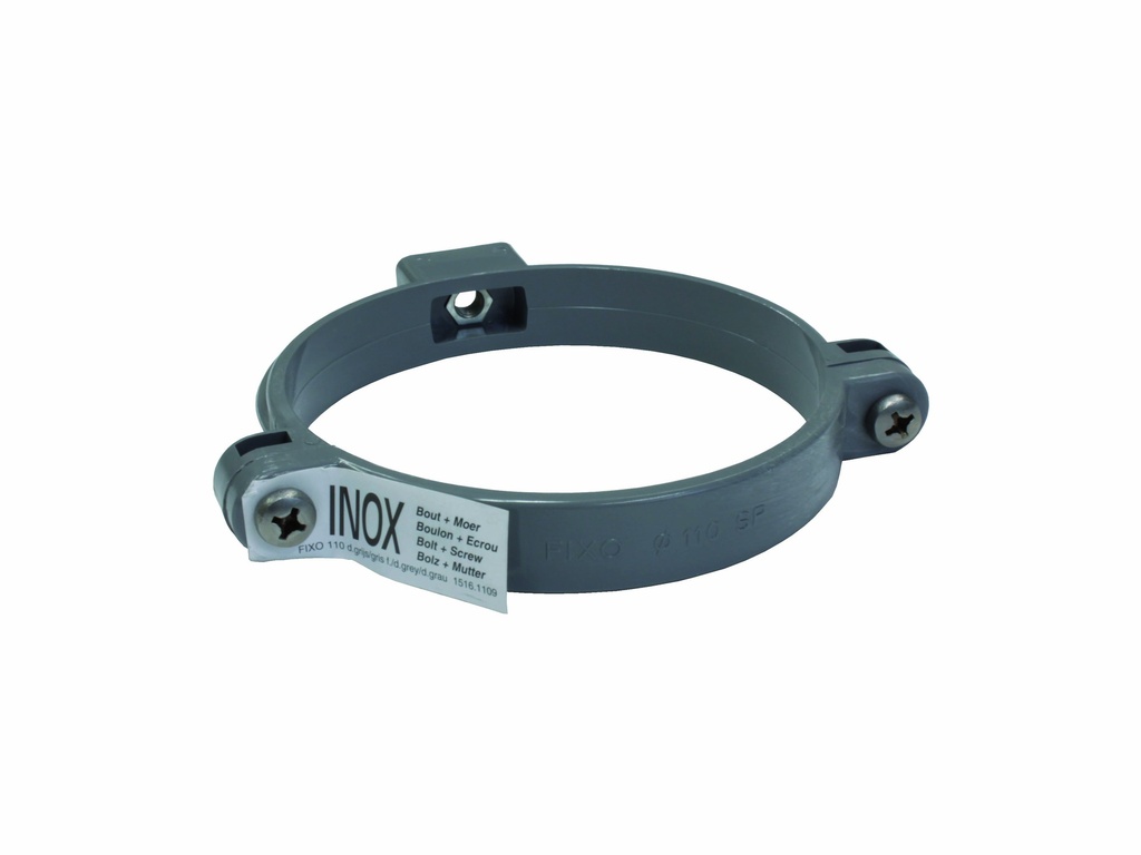 FIXO PLUS KLEMBEUGEL ROND PVC Ø110MM GRIJS REF:1516.1109
