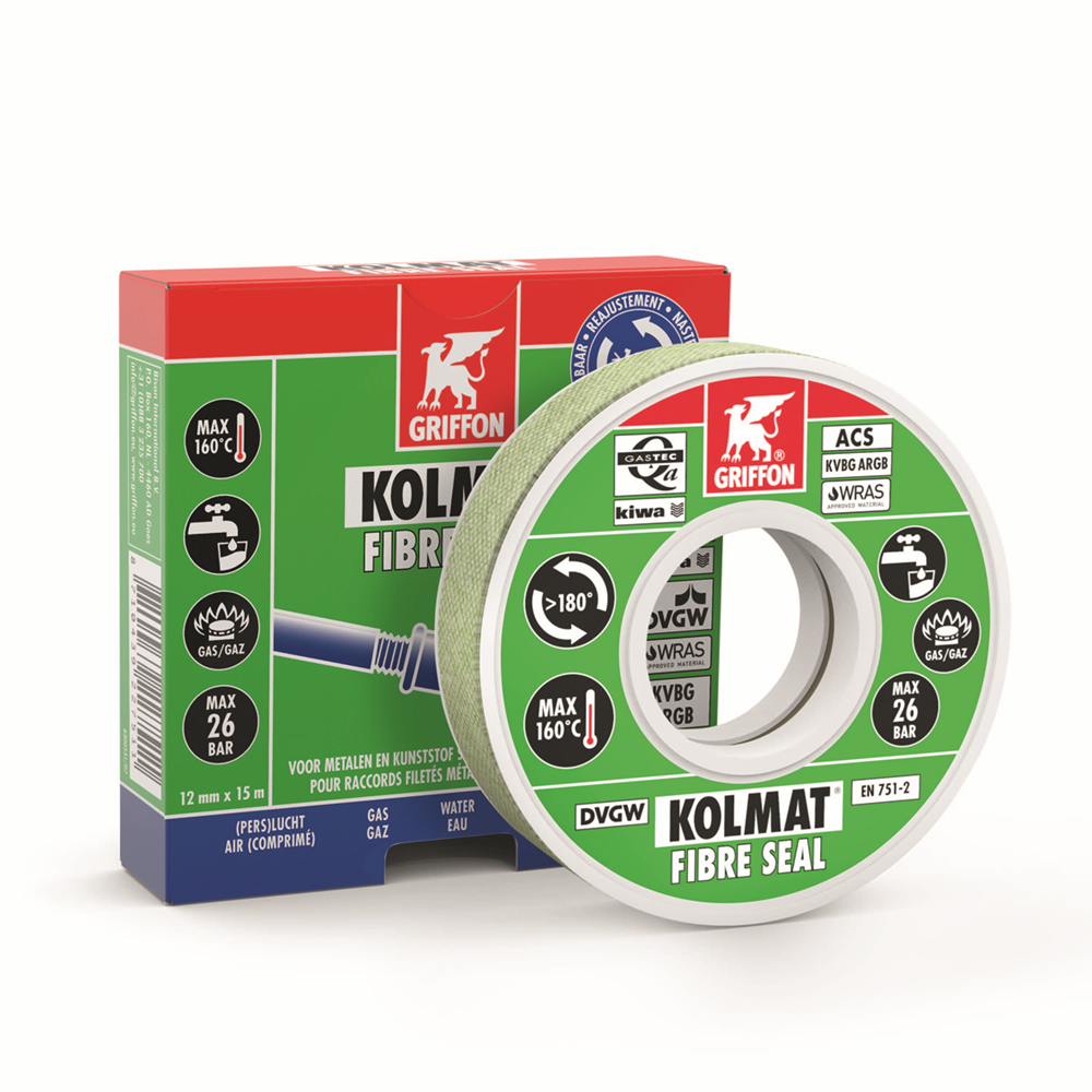 SCHROEFDRAADAFDICHTING KOLMAT FIBRE SEAL 15MX14MM REF:6300531 GRIFFON