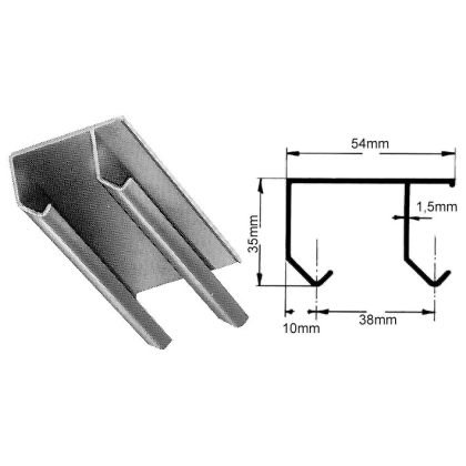 DUBBEL PROFIEL-ALUMINIUM L:2.10M REF:560.008.210 ROB