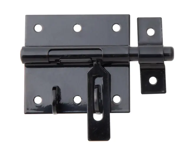 STAAL SCHUIFGRENDEL MET PEN EN VLAKKE GREEP – ZWART 100MM REF:137304