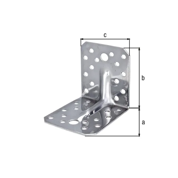 HOEKANKER RVS VERZINKT STAAL - EXTRA STERK MET RIB 105X105X90 REF:3352