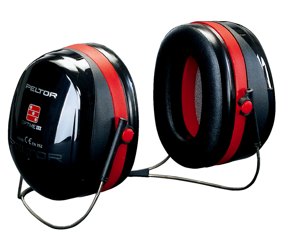GEHOORKAP MET NEKBEUGEL H540B-412-SV ZWART/ROOD REF:7000039623 PELTOR OPTIME
