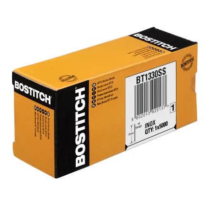 18GA BRAD 30MM ROESTVRIJ STAAL 5M 5000ST REF:BT1330SS BOSTITCH