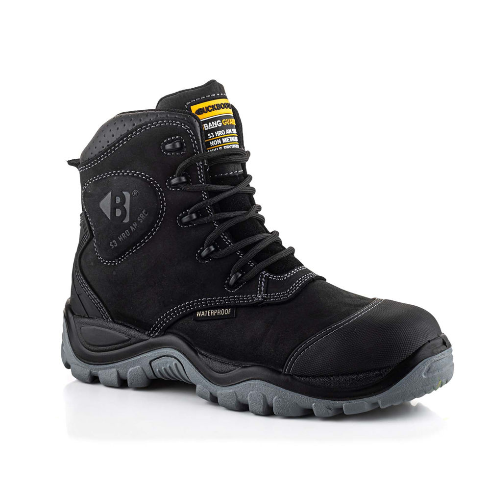 BUCKSHOT HOOG ZWART ENKELBESCHERMING S3/HRO/AN/SRC/WRU MT 41 REF:BSH012BK-41 BUCKBOOTZ