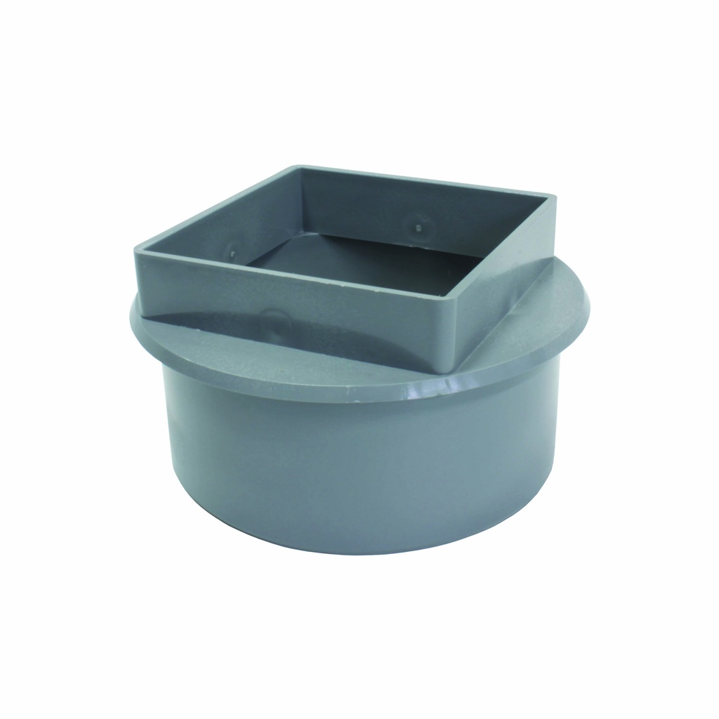 RIOOLOVERGANG GRIJS 80x80 Ø110MM REF:6004.9080