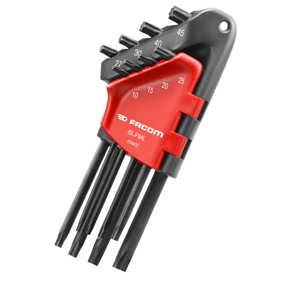 89.JP HAAKSE INBUSSLEUTELS TORX LANG IN HOUDER REF:89.JP8AL FACOM