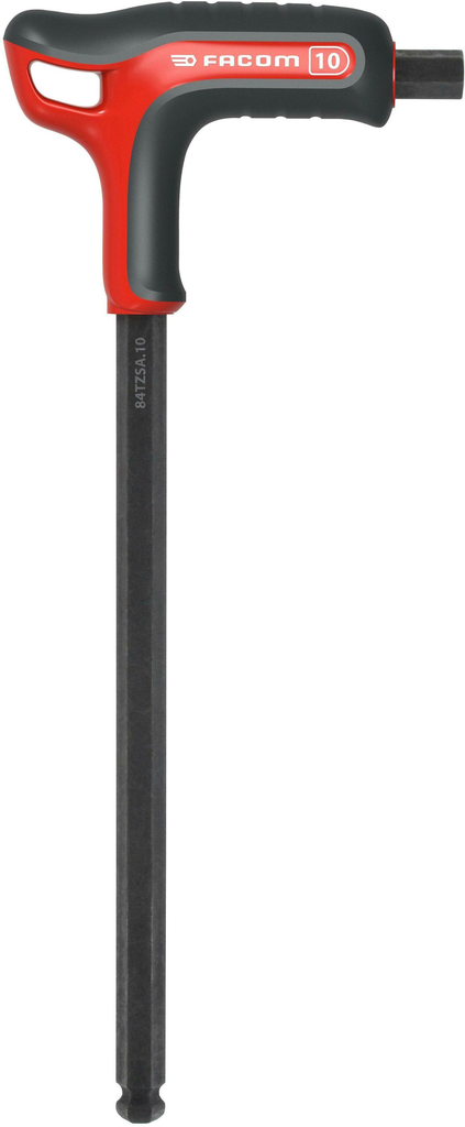 INBUSSLEUTELS 6 KANT, T-VORM ERGO KOGELKOP 10MM REF:84TZSA.10 FACOM