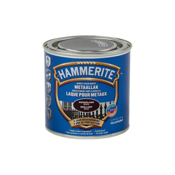HT HOOGGLANSLAK BRUIN 250 ML REF:HT5082257 HAMMERITE