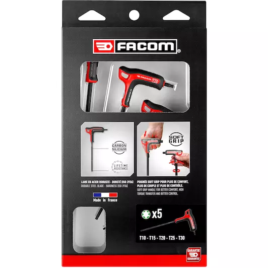 SET VAN 5 TORX INBUSSLEUTELS 'PISTOOL' REF:89TXA.PB FACOM