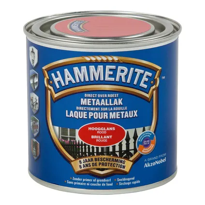 HT HOOGGLANSLAK ROOD 250 ML REF:HT5082260 HAMMERITE