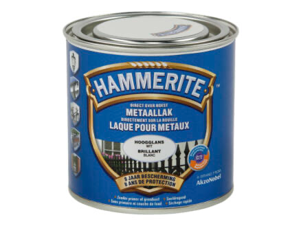 HT HOOGGLANSLAK WIT 250 ML REF:HT5082234 HAMMERITE
