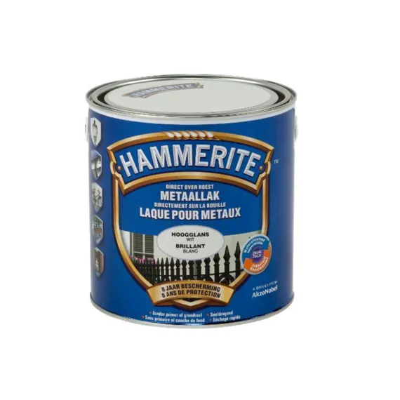 HT HOOGGLANSLAK WIT 2,5 L REF:HT5082236 HAMMERITE