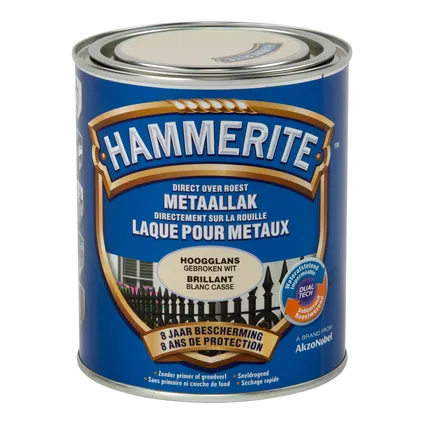 HT HOOGGLANSLAK GEBROKEN WIT 750 ML REF:HT5082250 HAMMERITE