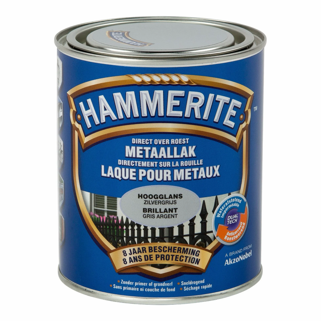 HT HOOGGLANSLAK ZILVERGRIJS 750 ML REF:HT5082243 HAMMERITE