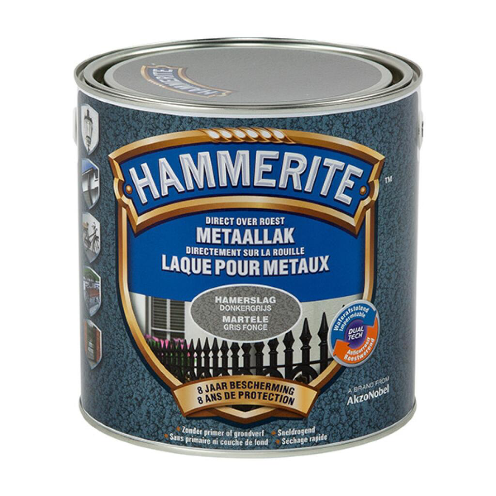 HT HAMERSLAGLAK DONKERGRIJS H118 2,5 L REF:HT5082363 HAMMERITE