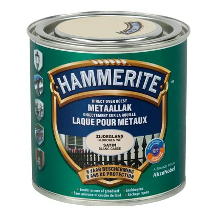 HT METAALLAK ZIJDEGLANS GEBROKEN WIT 0,25L REF:HT5195336 HAMMERITE