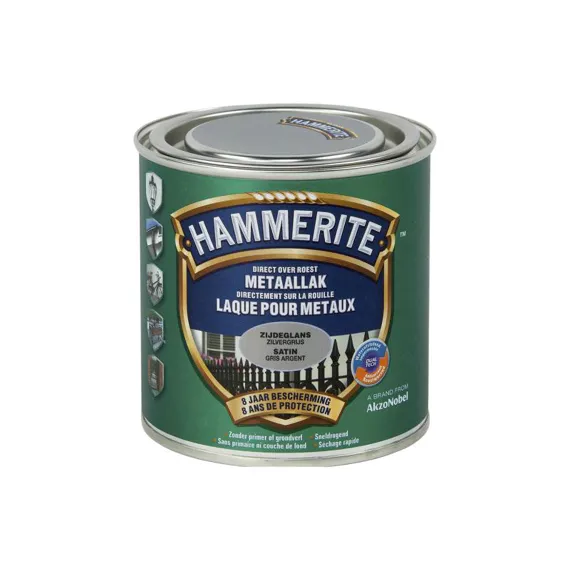 HT METAALLAK ZIJDEGLANS ZILVERGRIJS 0,25L REF:HT5195335 HAMMERITE