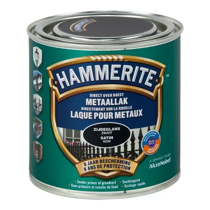 HT SATIJNGLANSLAK ZWART 250 ML REF:HT5082283 HAMMERITE