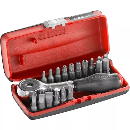 1/4 BITS & R.PE360 RATCHET SET 22 PC REF:R.PE360J22PB FACOM