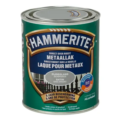 HT METAALLAK ZIJDEGLANS ZILVERGRIJS 0,75L REF:HT5195338 HAMMERITE