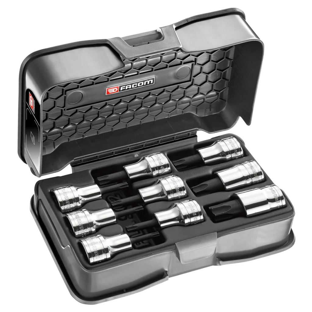 SET VAN 9 SCHROEVENDRAAIERDOPPEN TORX 1/2" REF:AMEX.3APB FACOM