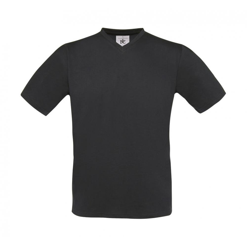 EXACT V-NECK T-SHIRT DARK GREY MT:S REF:149.42 DARK GREY S B&C