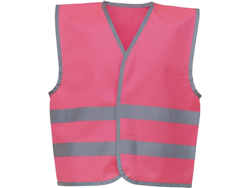 KIDS FLUO REFLECTIVE BORDER WAISTCOAT 011.77 PINK 4-6 (S) YOKO