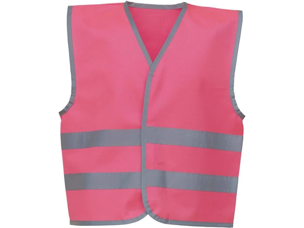 KIDS FLUO REFLECTIVE BORDER WAISTCOAT 011.77 PINK 7-9 (M) YOKO