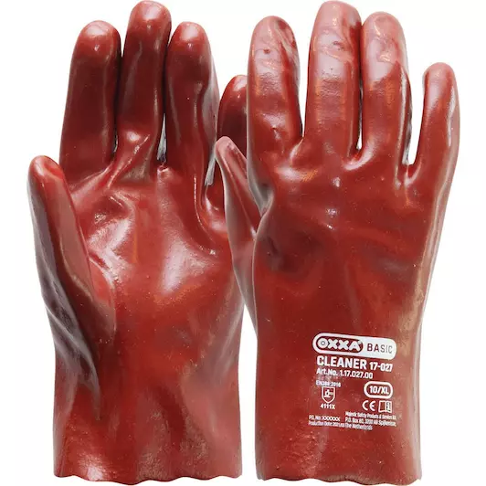 PVC HANDSCHOEN ROOD LENGTE 27CM. CAT2 REF:1.17.027.00 MAJESTIC