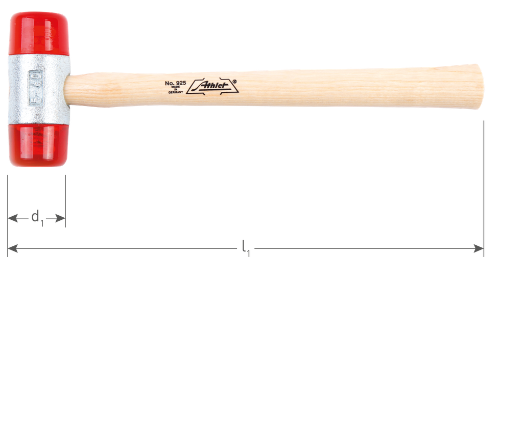 HAMER PLASTIEK ROOD 27MM 215GR 925 2 X 27 REF:328002 IRONSIDE