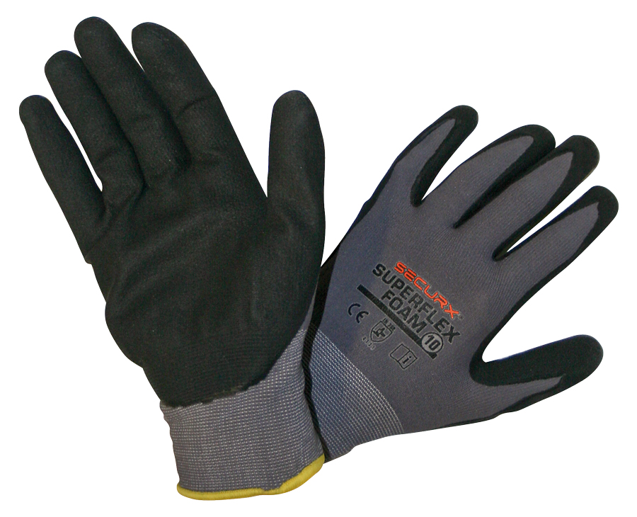 HANDSCHOEN SUPERFLEX FOAM MT:9 NITRILE/NYLON  REF:SX 7011N09 SECURX